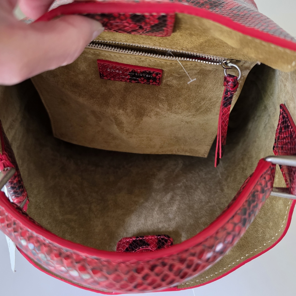 Dries Van Noten Vermilion Python Embossed Leather Hobo Bag- Runway Piece - Picture 11 of 15